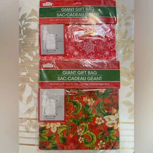 Set of 2 Christmas Gift Bag Jumbo
Plastic 36" X 44" Merry Christmas - 3 pcs
